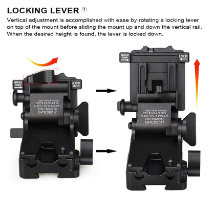 E.T Dragon PVS 14 J Arm Night Vision Goggles NVG Mount Metal Helmet Mount Rhino Mount Compatible with All Models of PVS14