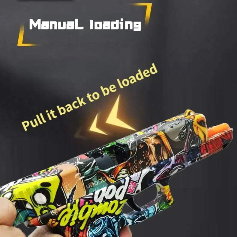 Manual Graffiti G17 Gel Toy Gun Soft Bullet Airsoft Pistol With Laser Outdoor Sports CS Game Weapon for Children Gift