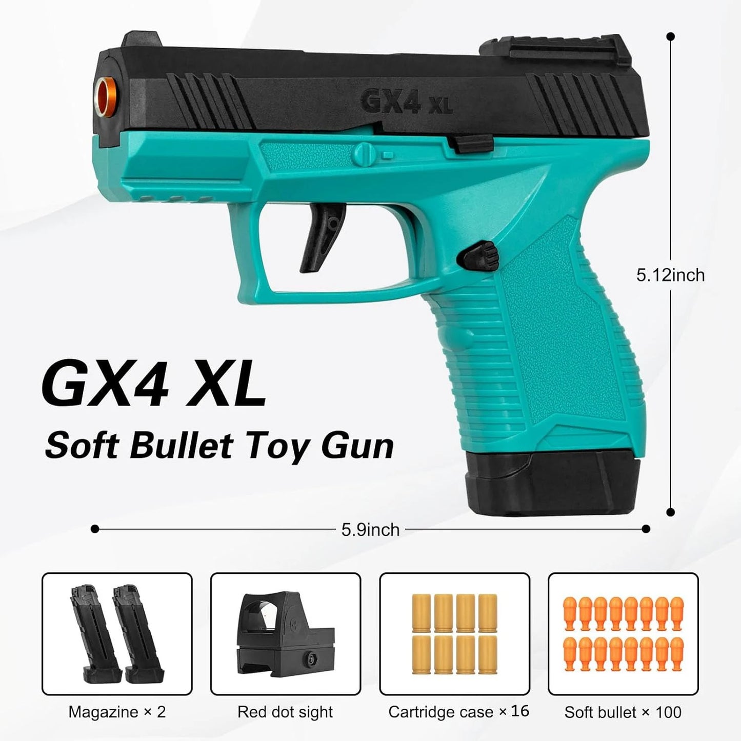 Empty Hanging Shell Ejecting Mini Toy Gun Soft Bullet Blaster with Scope Toy Black Pistol for Kids Boys Girls Gift
