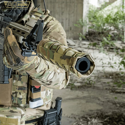 AQzxdc Tactical 8.6inch Suppressor Cover Airsoft Protect Sleeve Wrap Military Silencer Quick Release Cover