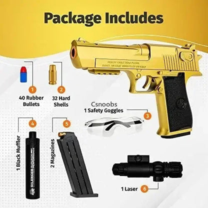 Shell Ejecting Desert Eagle Toy Gun Educational Toy Soft Bullet Blaster for Boys Adults Airsoft Pistol Children Birthday Gift