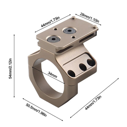 Hunting Mount accessories 34mm Rifle Scope Aluminum 6063 Mount Hunting Red Dot Sight Base DE BK gs24-0272B