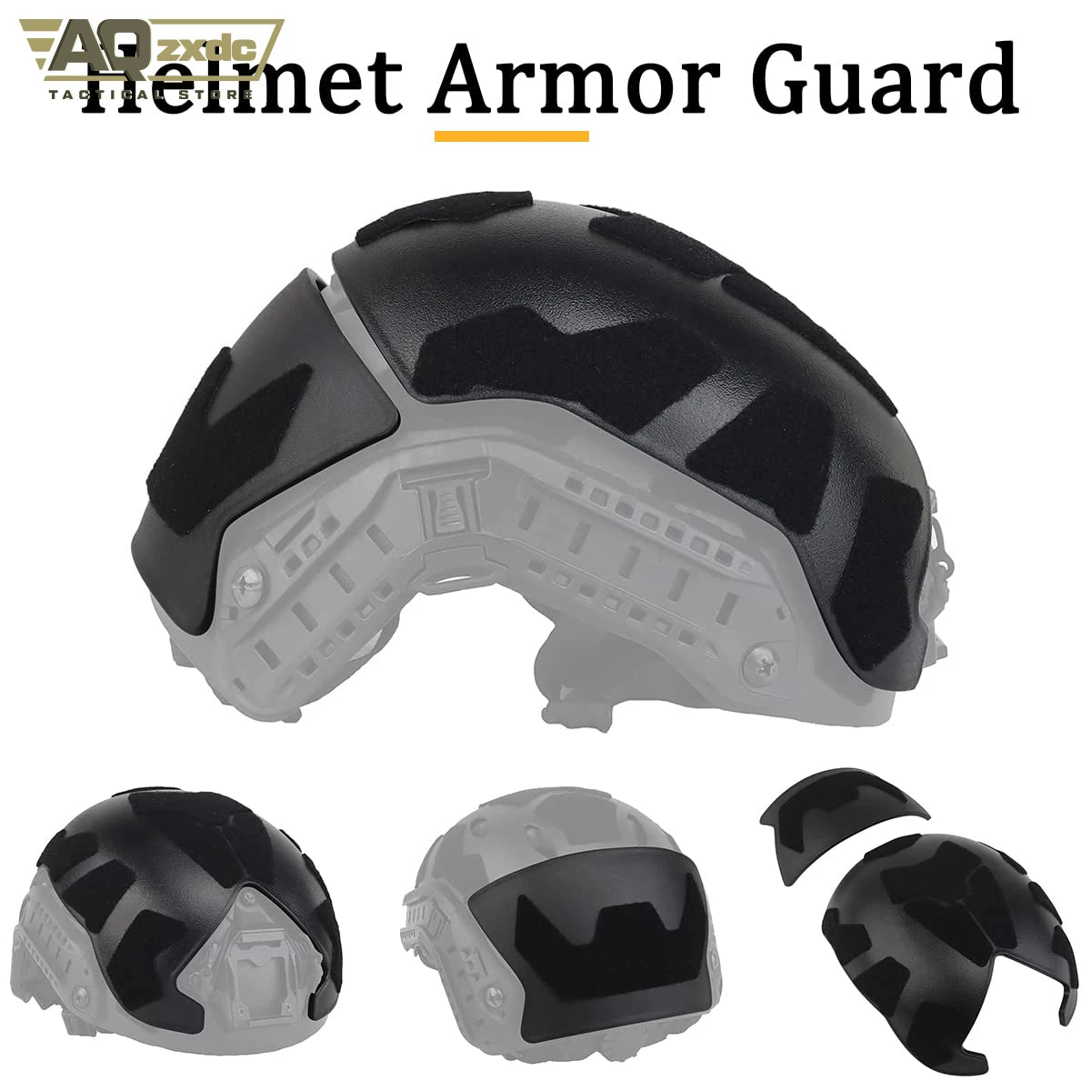 AQzxdc Fast Lightweight Paintball Helmet with External Armor, with Noise Cancelling Headphones, Flashlight, Goggles, Balaclava