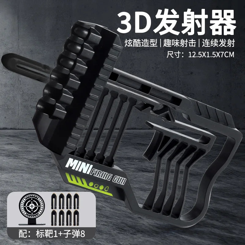 AQzxdc Mini Launcher Toy with Soft Bullets and Target Continuous Soft Bullet Shooter Suitable for Outdoor Shooting Holiday Gift