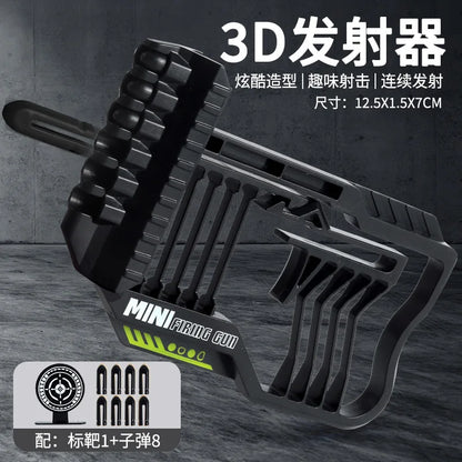AQzxdc Mini Launcher Toy with Soft Bullets and Target Continuous Soft Bullet Shooter Suitable for Outdoor Shooting Holiday Gift