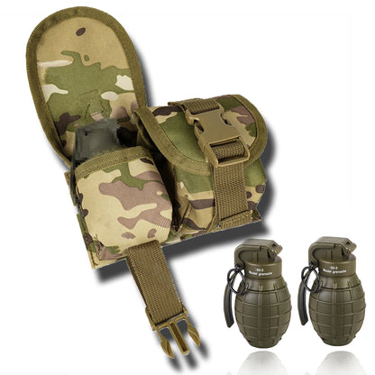 2 Pcs Tactical Grenade Model Toy, M67 Burst Grenade, Military Smoke Grenade Model, for Airsoft Paintball Hunting CS War Game