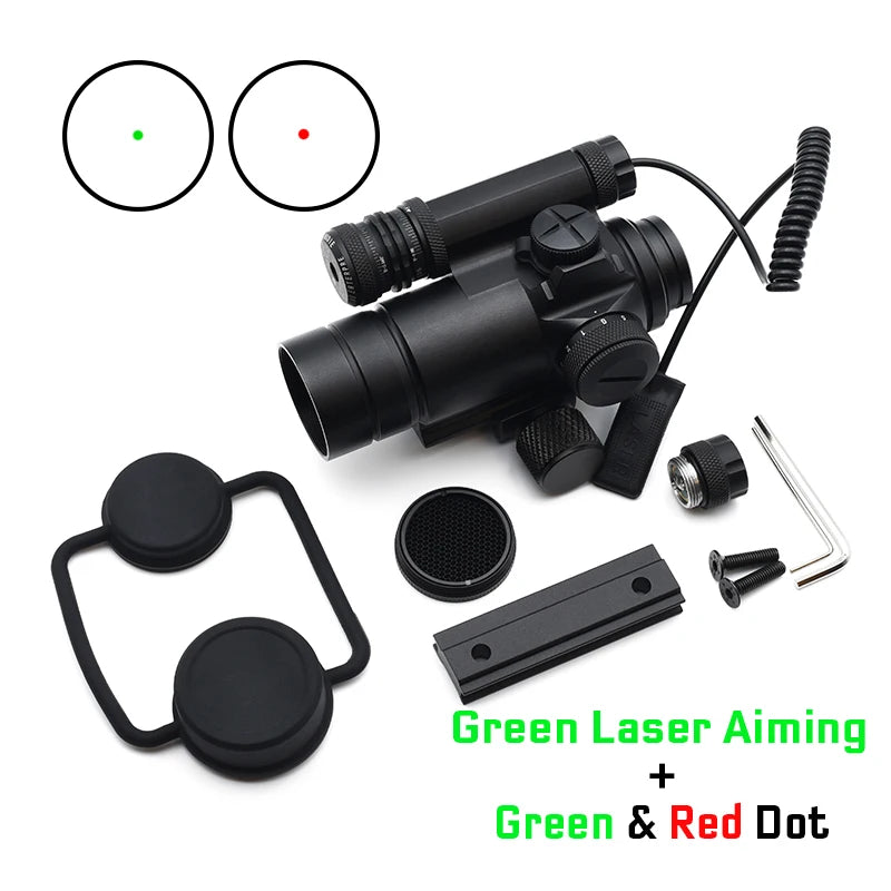 Tactical M4 Red Dot Reflex Sight Collimator Optics with Spacer and QRP2 Mount & Killflash Replica with Full Original Markings