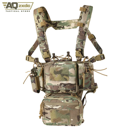 Tactical Chest Bag Full Set With Camouflage Quick-Release Bellyband And Protective Vest Mount PTG Tactical Chest Rig Vest Bag