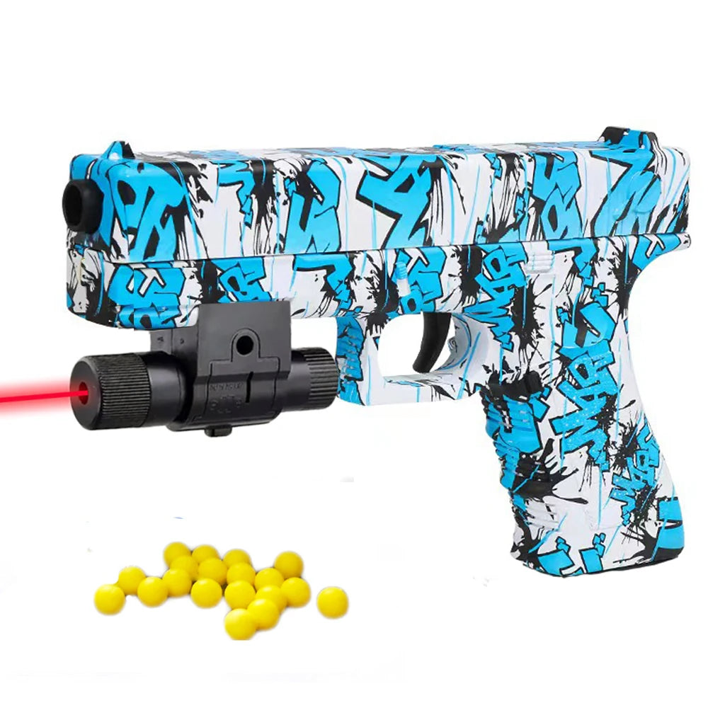 Manual G17 Toy Gun With Laser Soft Bullet Airsoft Pistol Outdoor Sports CS Game Weapon for Children Gift