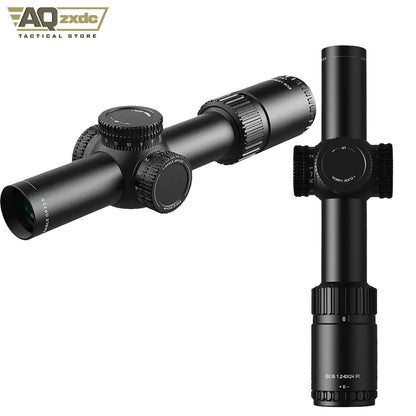 Tactical 1.2-6x24 Scope with 25mm Scope Bracket IR Portable Outdoor Hunting Telescope for Airgun Hunting Paintball Accessories