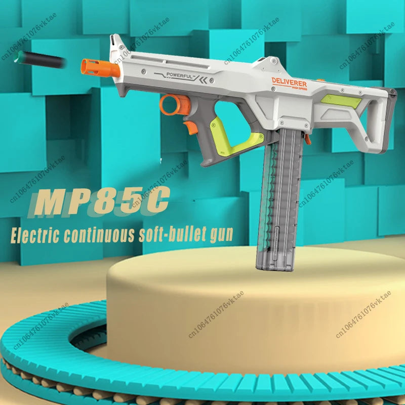 Children's electric high-speed continuous MP85C soft bullet gun can fire toy gun, boy's gift, outdoor combat assault rifle