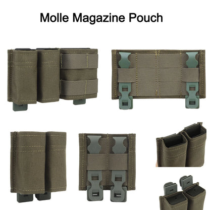 Battle Belt with Tactical Holster & 5.56/9mm Pouch & Folding Dump Pouch, 1000D Nylon Molle Quick Release Belts Utility Belt Set