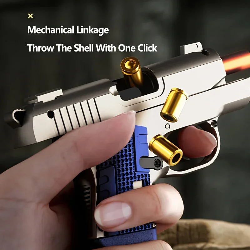 Mini 1911 Continuous Firing Shell Ejecting Pistol Airsoft Empty Hanging Soft Bullet Black Toy Gun CS Weapon for Boys Gift