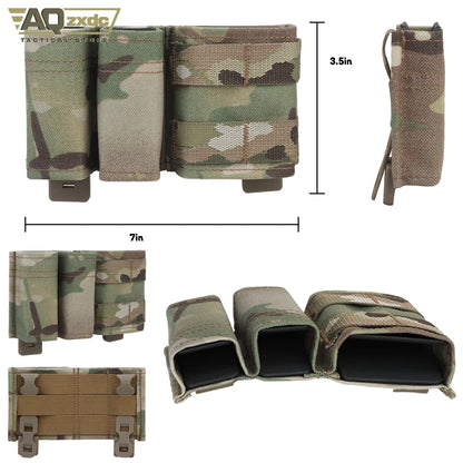 Tactical Assault Belt with Quick-Draw Holster & Triple Mag Bag & Foldable Sundries Bag & Medical Bag & Double Pack for airsoft