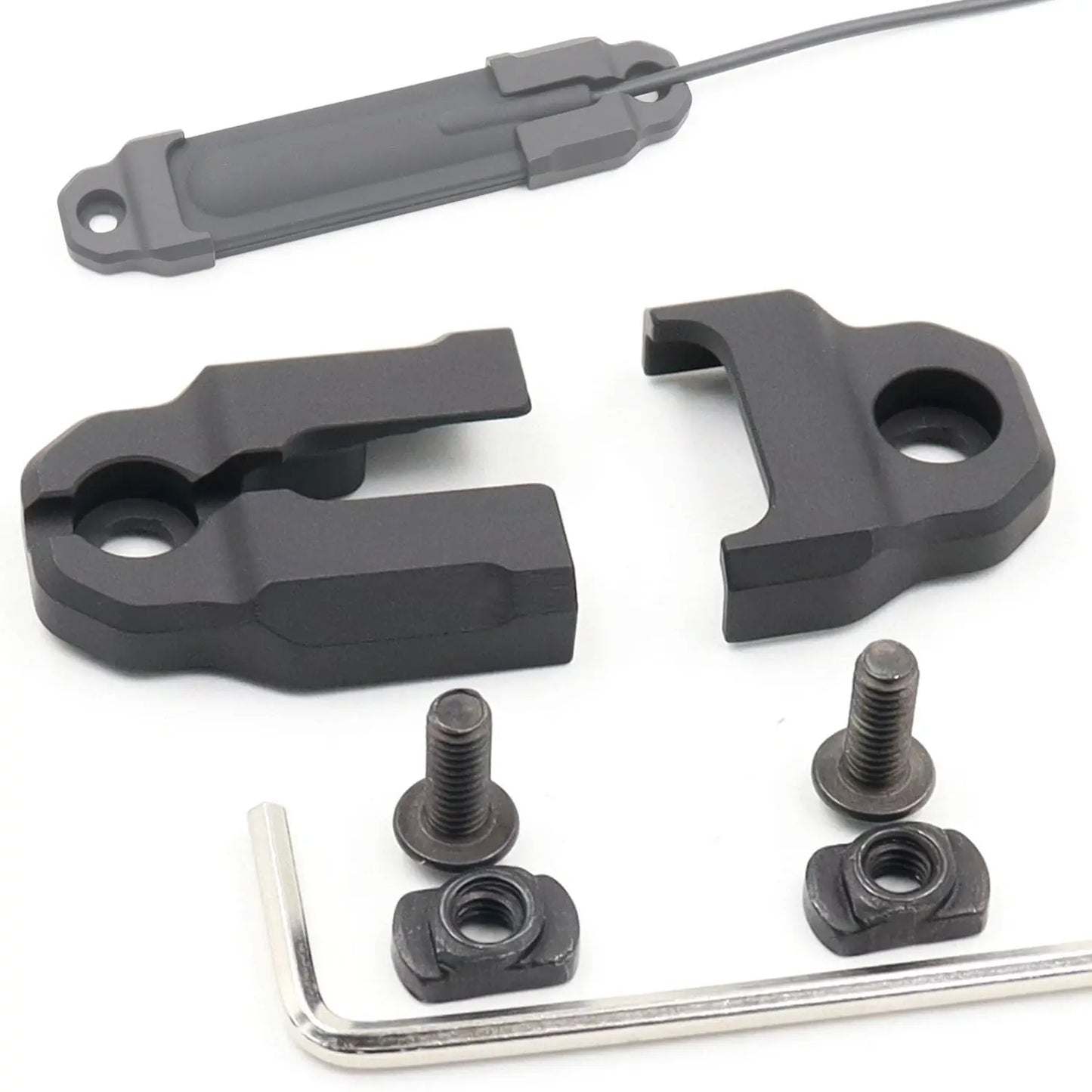 AQzxdc Tactical Mlok Pressure Switch Mount Plate for PEQ 15 Remote Tape Switch Mounting Aluminum