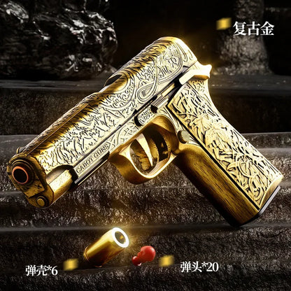 Carving 1911 Shell Throwing Pistol Continuous Firing Airsoft Blowback Empty Hanging Toy Gun Outdoor CS Weapon for Boys Adult