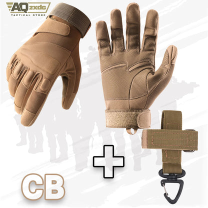 AQzxdc Tactical Assault Training Gloves Airsoft Full Finger Gloves with Glove Buckle & Knuckle Protection for Riding, Hunting