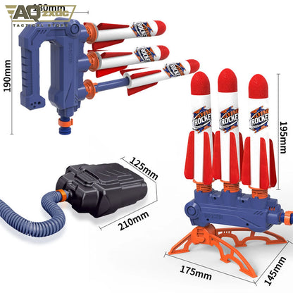 AQzxdc Children's rocket launcher outdoor pedal launcher small rocket luminous shell boy toy gift Foam Rocket Launcher Toy