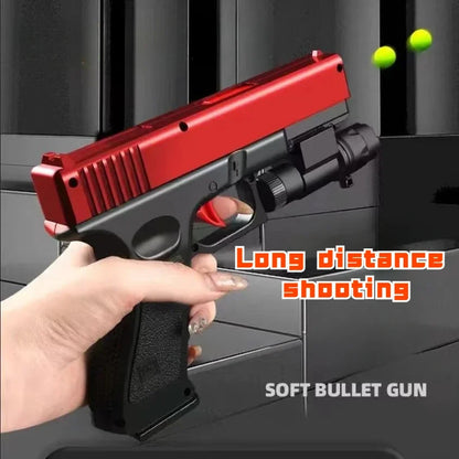 Soft Bullet Toy Pistol Lower Magazine Manual Gun With Laser Airsoft Pistol Outdoor Sports CS Weapon for Children Gift