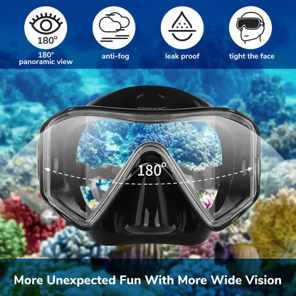 Scuba Diving Mask, Professional Snorkeling Mask Gear, Snorkel Goggles, Anti Leakage Scuba Mask, Swimming Goggles Mask for Adults