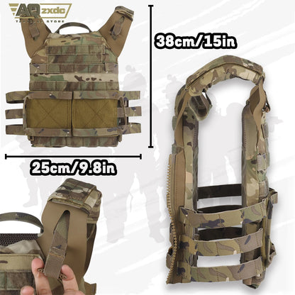 Tactical JPC2.0 Vest Set with R-type JPC Vest Shoulder Pad Cover & Double-Row Waist Seal & Molle Triple Elastic Functional Bag
