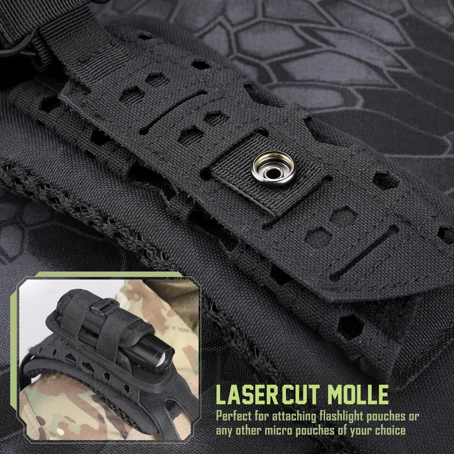 Tactical Chest Rig Bag Set, 2 Pack Shoulder Strap Pad for Vest Carrier, MOLLE Chest Pouch Utility Recon Kit Bag Vest Accessories