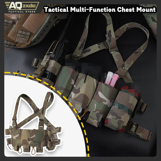 Outdoor Multifunctional Chest Strap Triple Mag Bag & Quick Release Radio Bag & Water Bottle Bag for Police on Auty Airsoft Game