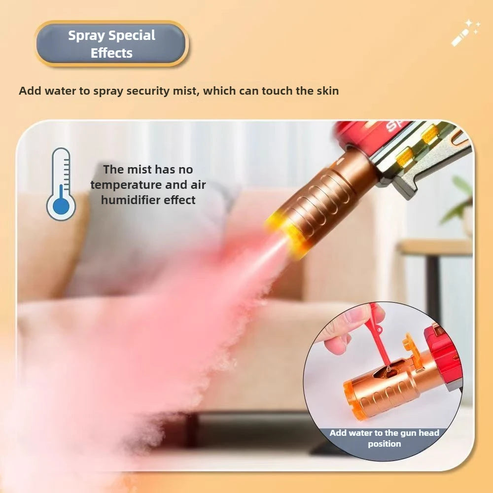 Electric Light Up Pistol Toy Unique Spraying Action Hand Gun Toys with LEDs Light Fighting Sound Pistol for Kids Gift