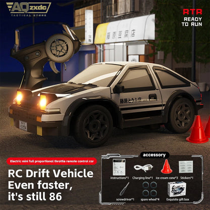 K14 RTR 1/64 2.4G 4WD Drift RC Car Mini Race, Radio Control High-Speed Motor Full Proportional On-Road Racing Vehicle Model
