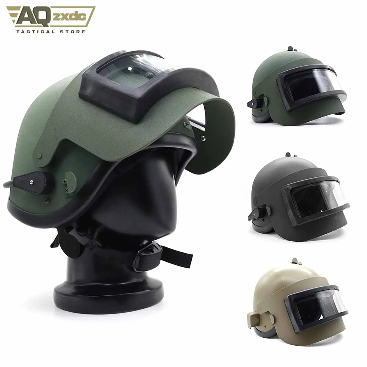 AQzxdc Tactical K63 Protective Helmet with Adjustable Shock Absorbing Pads Mask Airsoft Helmet K6-3 Special Forces Steel Helmet