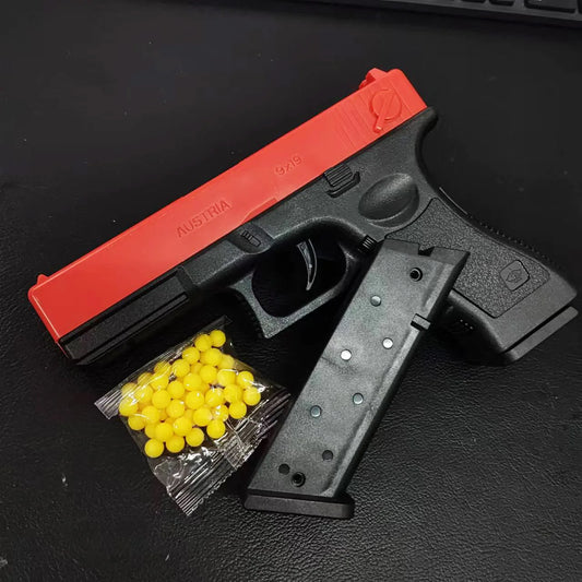 Manual G17 Toy Gun Lower Magazine Soft Bullet Airsoft Pistol With Laser Outdoor Sports CS Game Weapon for Children Adults Gift