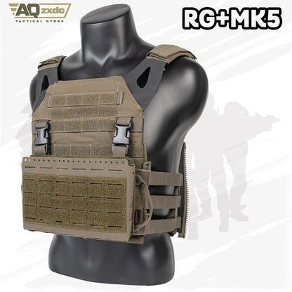 AQzxdc Tactical JPC2.0 Lightweight Tactical Vest with MK5 Panel Military Fan Vest Outdoor Sports Vest Airsoft Plate Carrier