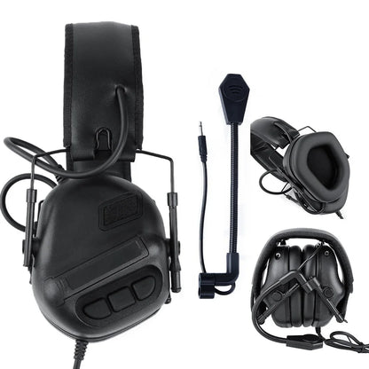 Tactical Headset with Balaclava & Baseball Cap, Airsoft Shooting Earmuffs Military Communication Earphone Set, for Hunting BBS