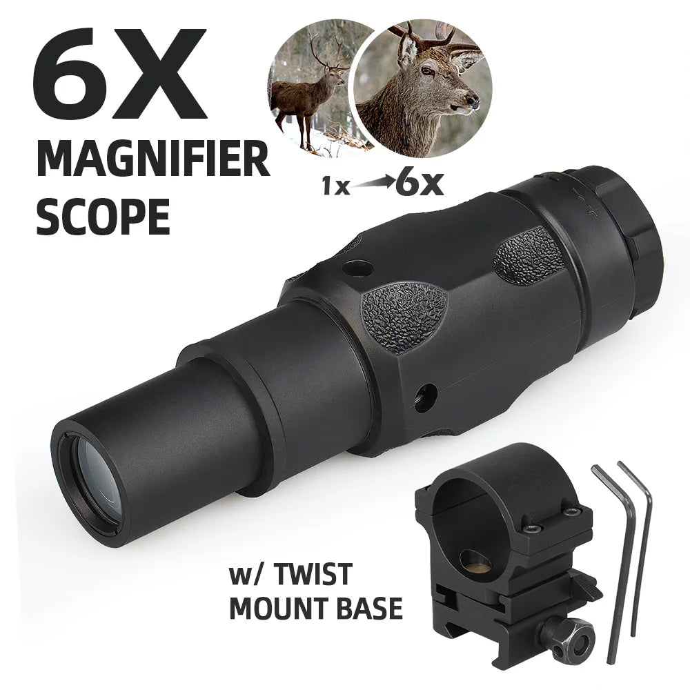 PPT 6X Magnifier Scope with scope mount Rifle Scope sight for Hunting gs1-0413