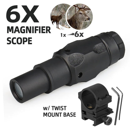 PPT 6X Magnifier Scope with scope mount Rifle Scope sight for Hunting gs1-0413