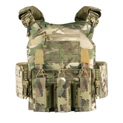 Tactical Plate Carrier Vest with Quick Release Function, with Mag Pouch 2.0 Lightweight Airsoft Vest Quick Release Equipment