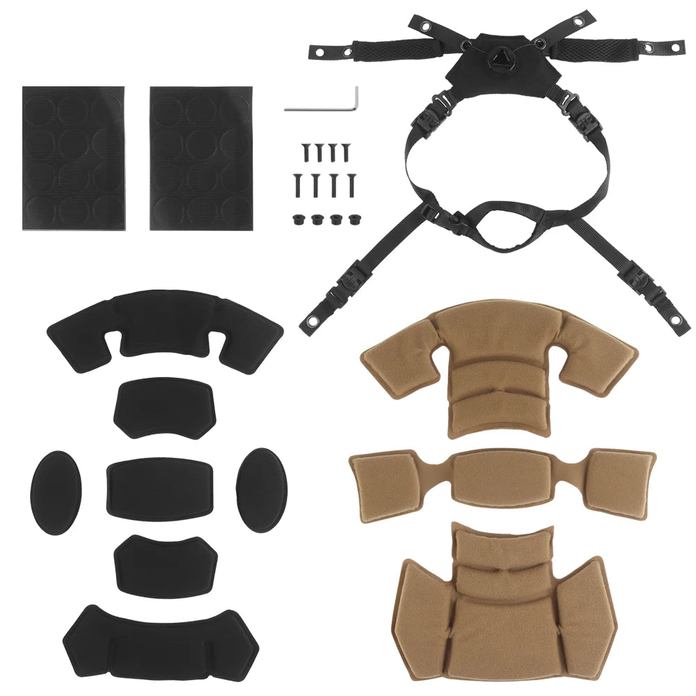 Tactical Helmet Suspension System for Team Wendy M-LOK MICH Airsoft Hunting FAST Helmet 3.0 Chin Hanging Strap Spongy Liner Pad