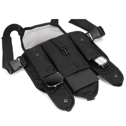 AQzxdc Tactical Chest Rig Bag, Breathable Running Vest Bag, Sports Utility Chest Pack for Running Hiking Traveling Cycling