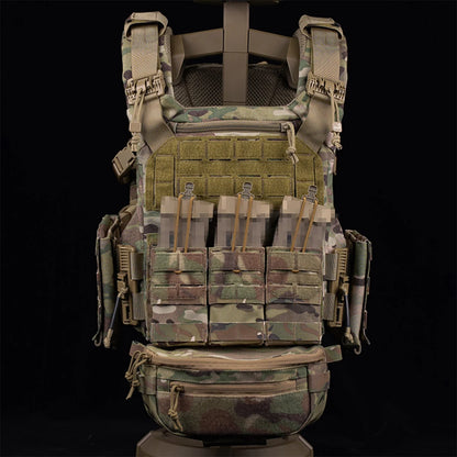 Tactical K19 Plate Carrier Set with Triple Magazine Pouch & Multifunctional Underbelly Pouch, Suitable for Airsoft Paintball CQB