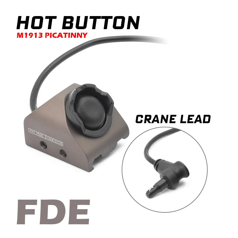 Tactical Hot Button Picatinny with SF Lead and Crane Lead for SF M300 M600 Flashlight and Laser with Original Markings