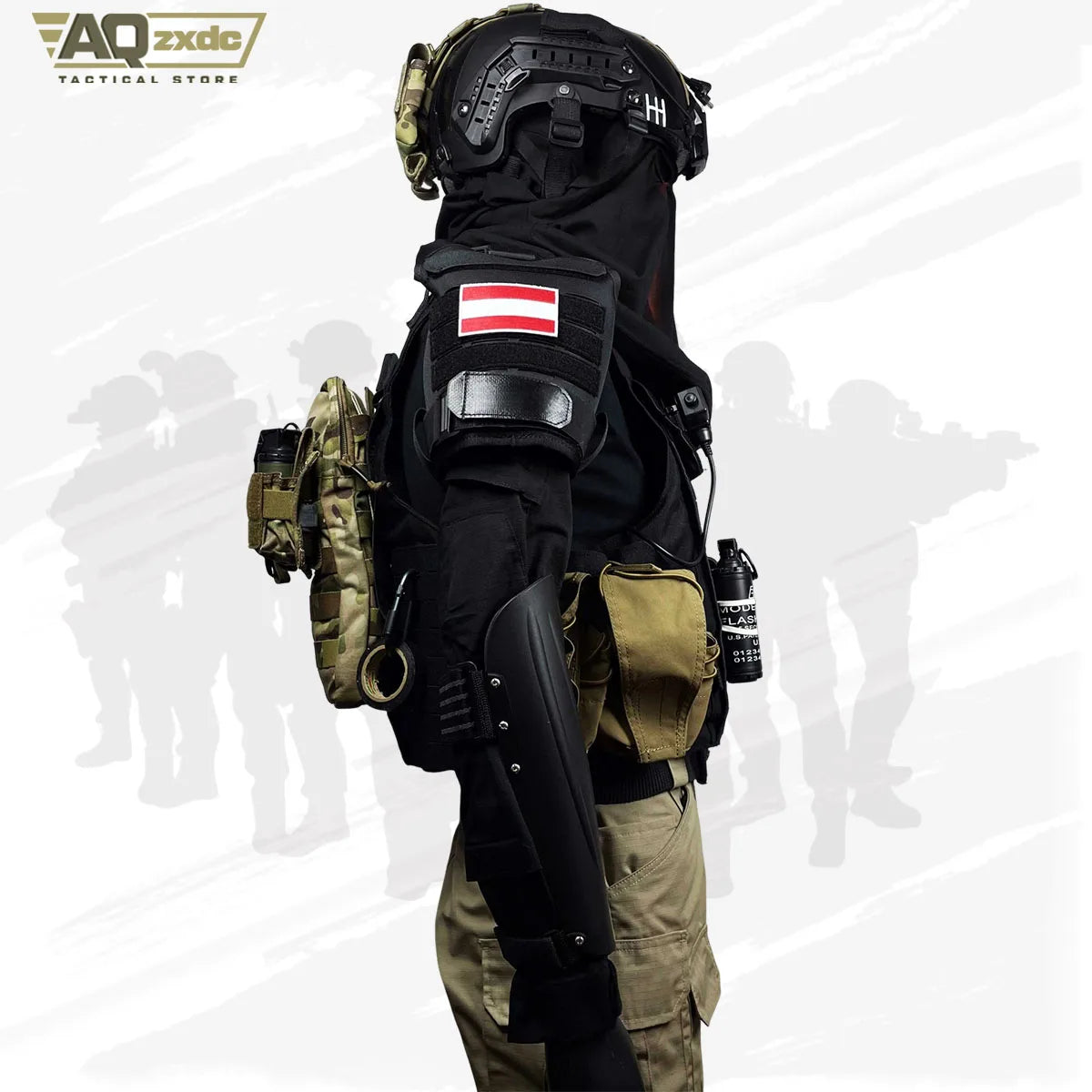 AQzxdc Tactical Cod Koenig Full Set of Restored Tactical Gear, Call of Duty 19 Koing Helmet Vest Pants for Airsoft Cosplay Game