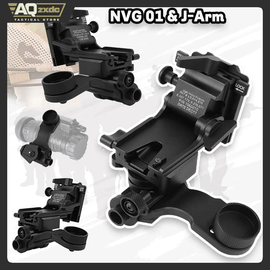 AQzxdc Tactical PVS 14 J Arm Night Vision Goggles NVG Mount Metal Helmet Mount Rhino Mount Compatible with All Models of PVS14