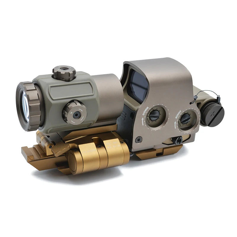 CNC Metal Flip Mount Riser System Side Flip Mount Sets 0.41" 5/8" for G33 G43 3X Magnifier and Exps3 Holographic Sight