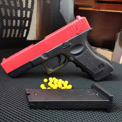Soft Bullet Toy Pistol Lower Magazine Manual Gun With Laser Airsoft Pistol Outdoor Sports CS Weapon for Children Gift