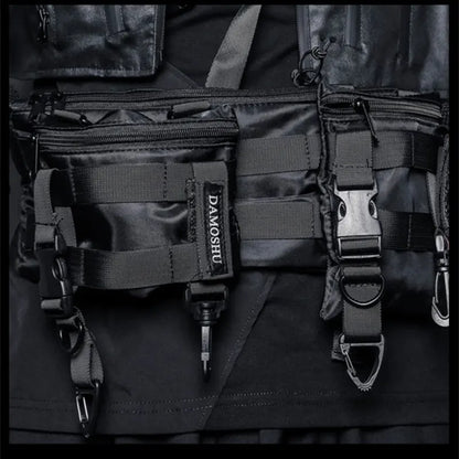AQzxdc Tactical Techwear Hip Hop Detachable Combined Waist Bag, Multifunctional Crossbody Chest Bag Street Casual Fanny Pack