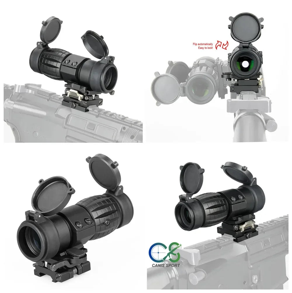 PPT 3X Hunting Scope 3x Prism Tactical Sight with Ballistic CQ Reticle HAMR 4x24 Riflescope Sniper Scope Airsoft Air Guns 1-0309