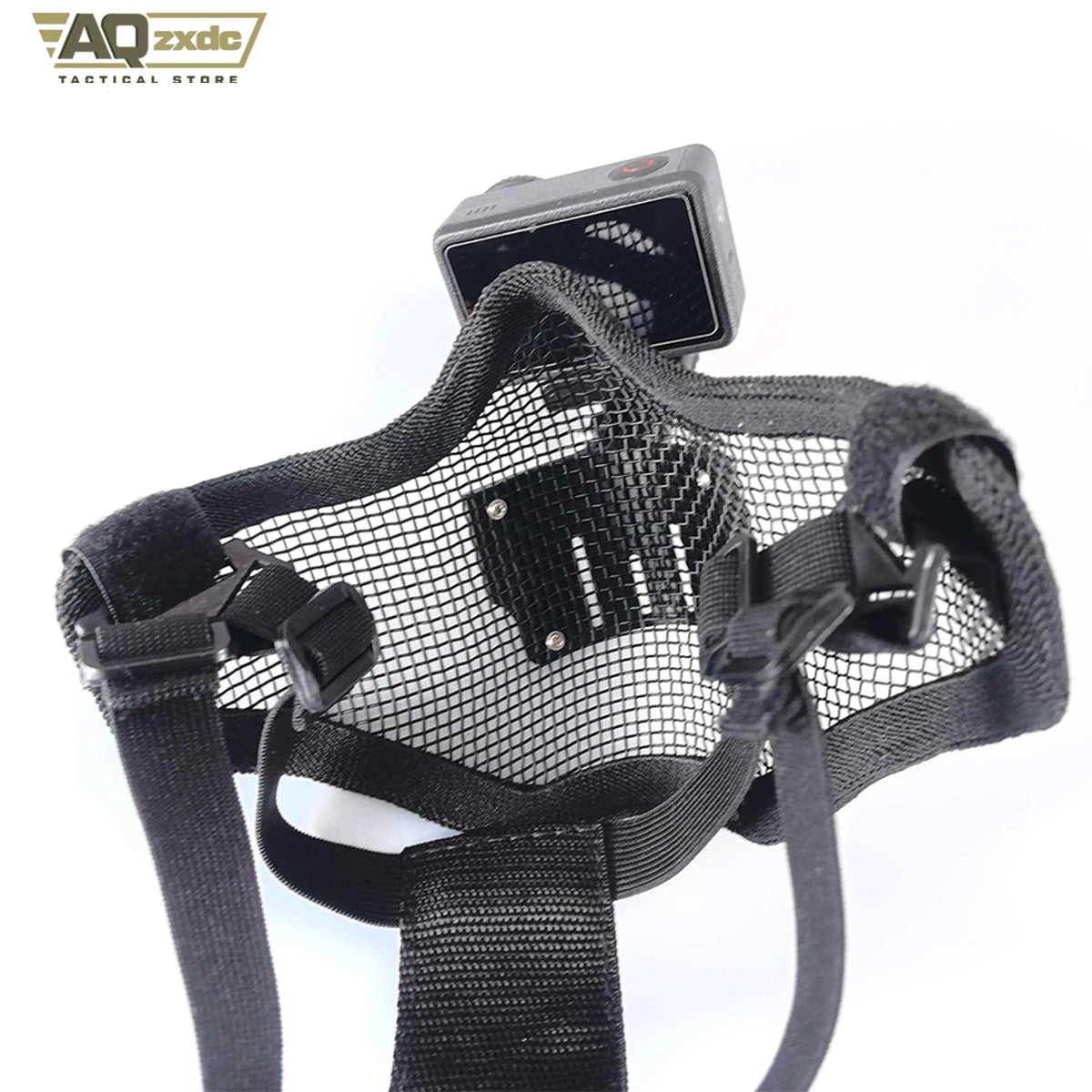 AQzxdc Airsoft Steel Mesh Mask Bracket, Skull Tactical Half Face Masks for War CS Game First person perspective shooting Record