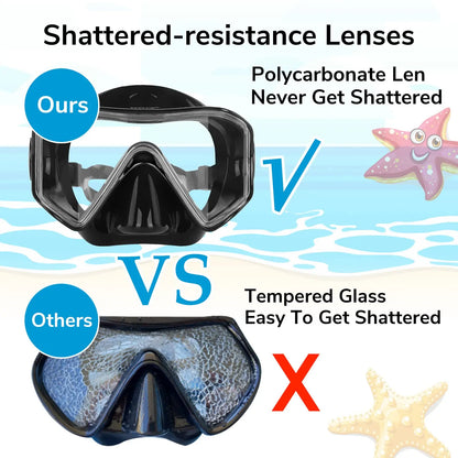 Scuba Diving Mask, Professional Snorkeling Mask Gear, Snorkel Goggles, Anti Leakage Scuba Mask, Swimming Goggles Mask for Adults