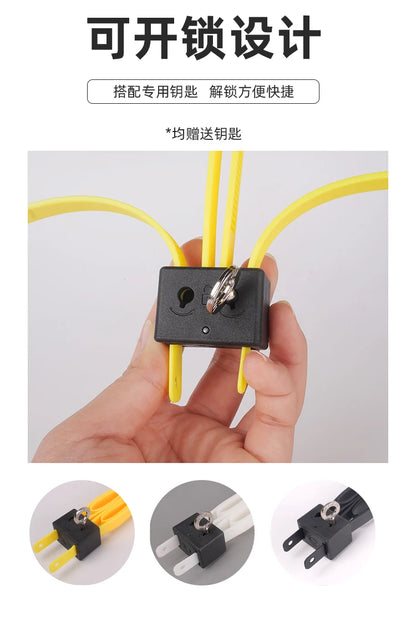 AQzxdc 2Pcs 9.85" Zip Ties Cable - Disposable Heavy Duty Double Police Locking Cuffs Flex Plastic
