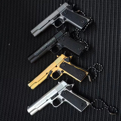 1:3 Alloy M1911 Pistol Model Miniature Detachable Toy Gun Keychain Backpack Pendant Decoration Gift For Boys Adult